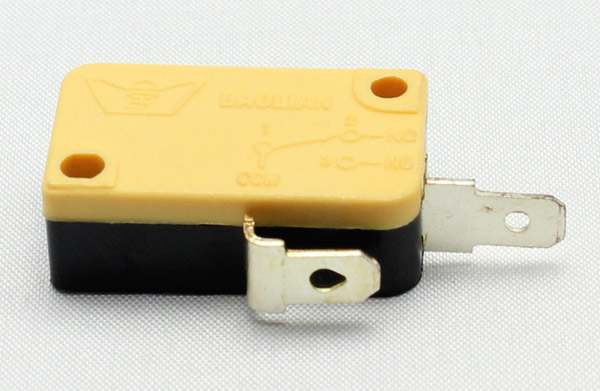 Yellow Two Terminal Microswitch (without lever)