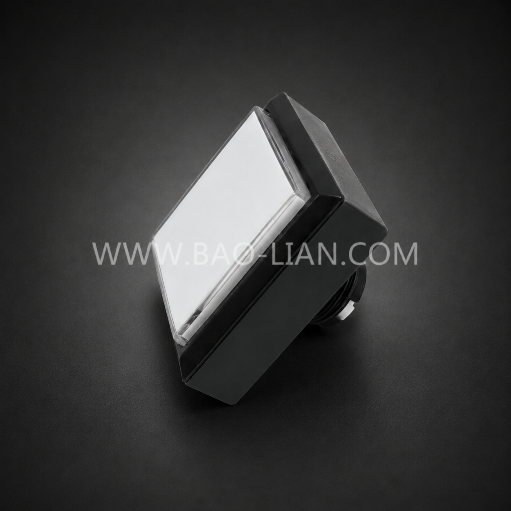 大型スクエア LED照光式 音楽ゲームボタン（ホワイト）