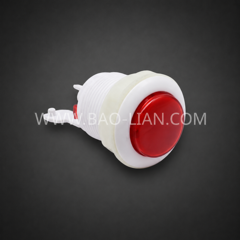 P4 Round Arcade Push Button White Body