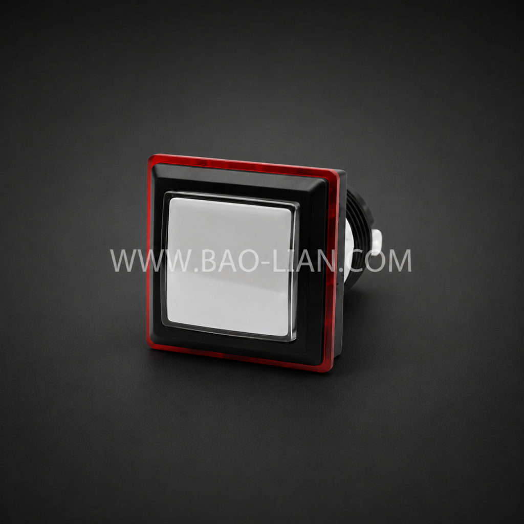 Second Generation Small Square Screw Type LED Arcade Push Button