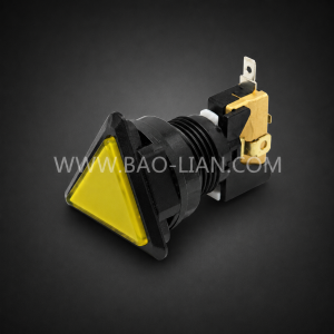 Triangle LED Arcade Push Button (Black Body)