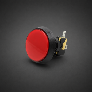 Large Flat LED Arcade Button with Black Bodyv