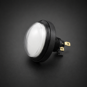 Large Convex LED Arcade Button with Black Flat Body