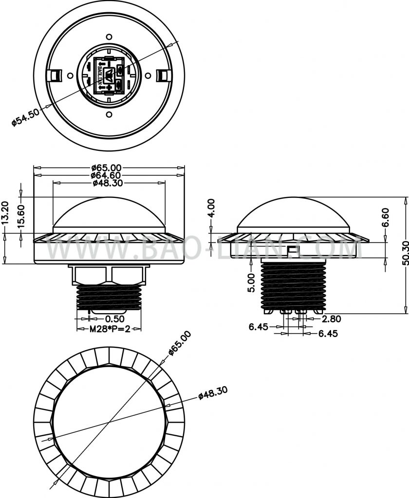 棱角型大号（54mm）带灯按钮Ⅱ-透明组装图_副本