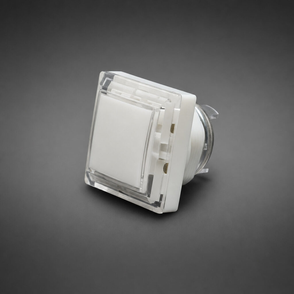 Square LED Push Button Clear